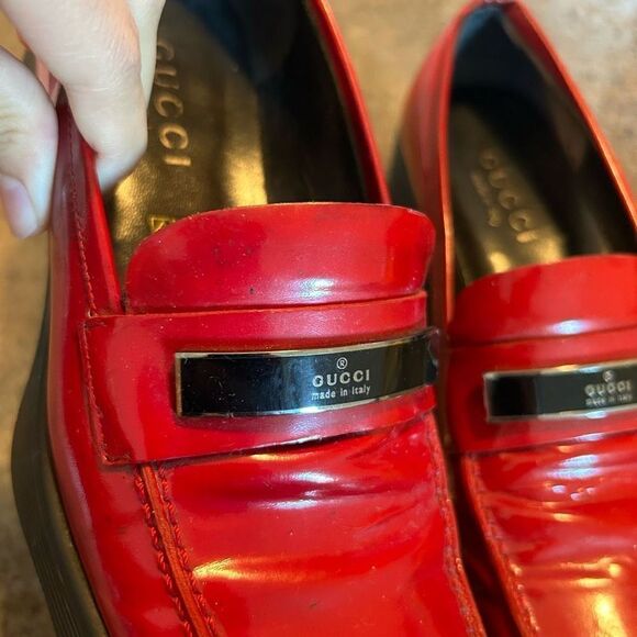 GUCCI size 35 Red Patent Leather Shoes Slides - Picture 5 of 14